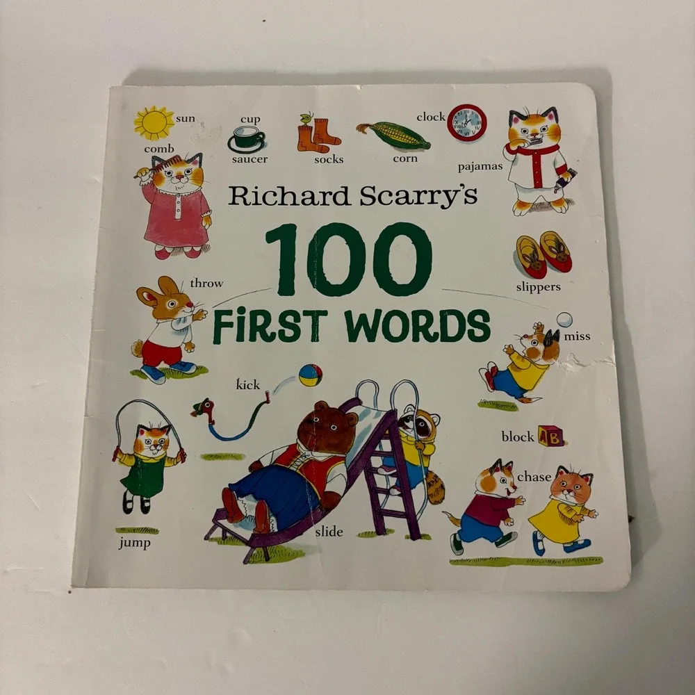 Richard Scarry's 100 First Words Busytown Board Book Children's Learning Book